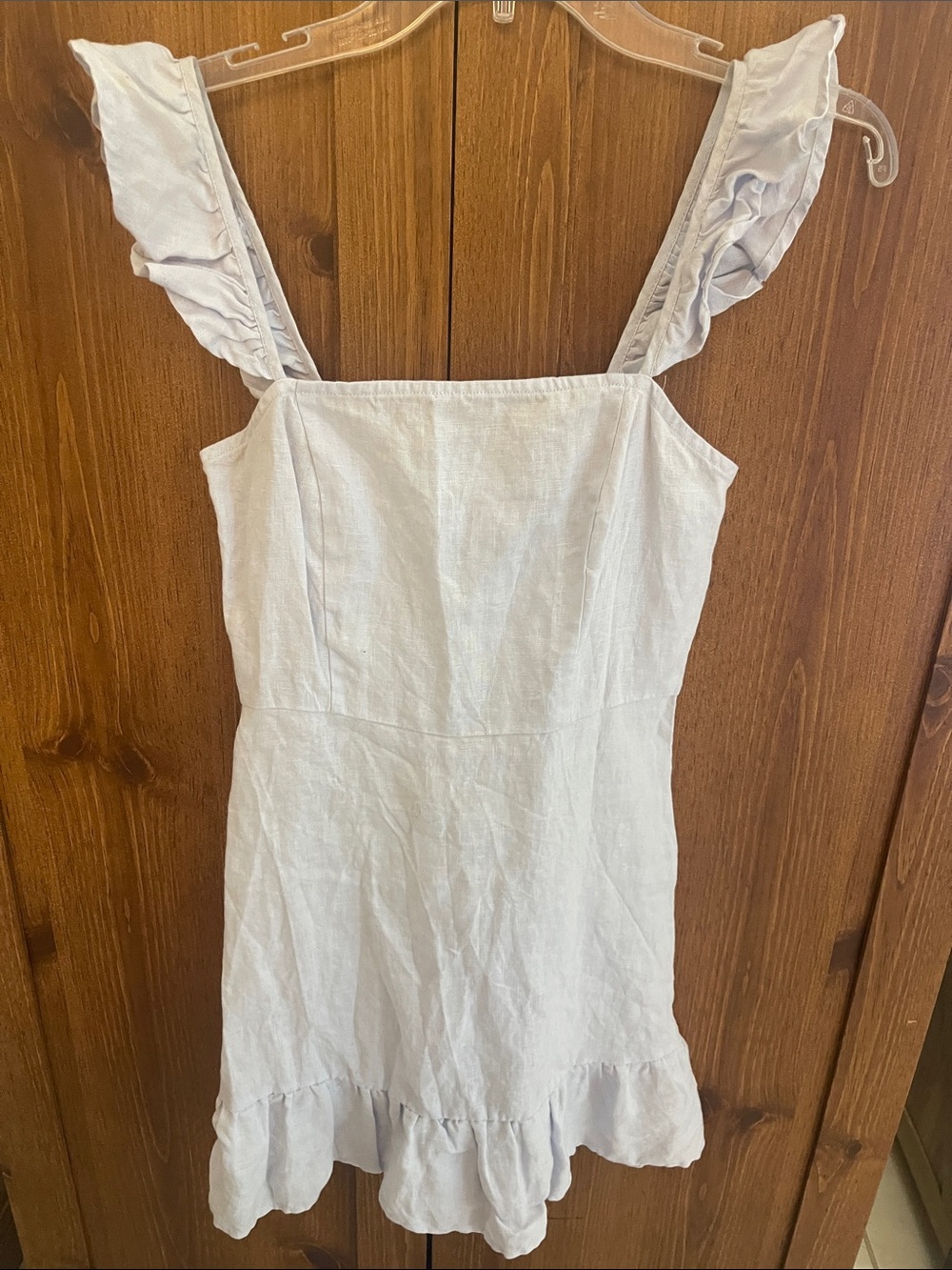 Forever 21 Light Blue Ruffle Strap Linen Chemise